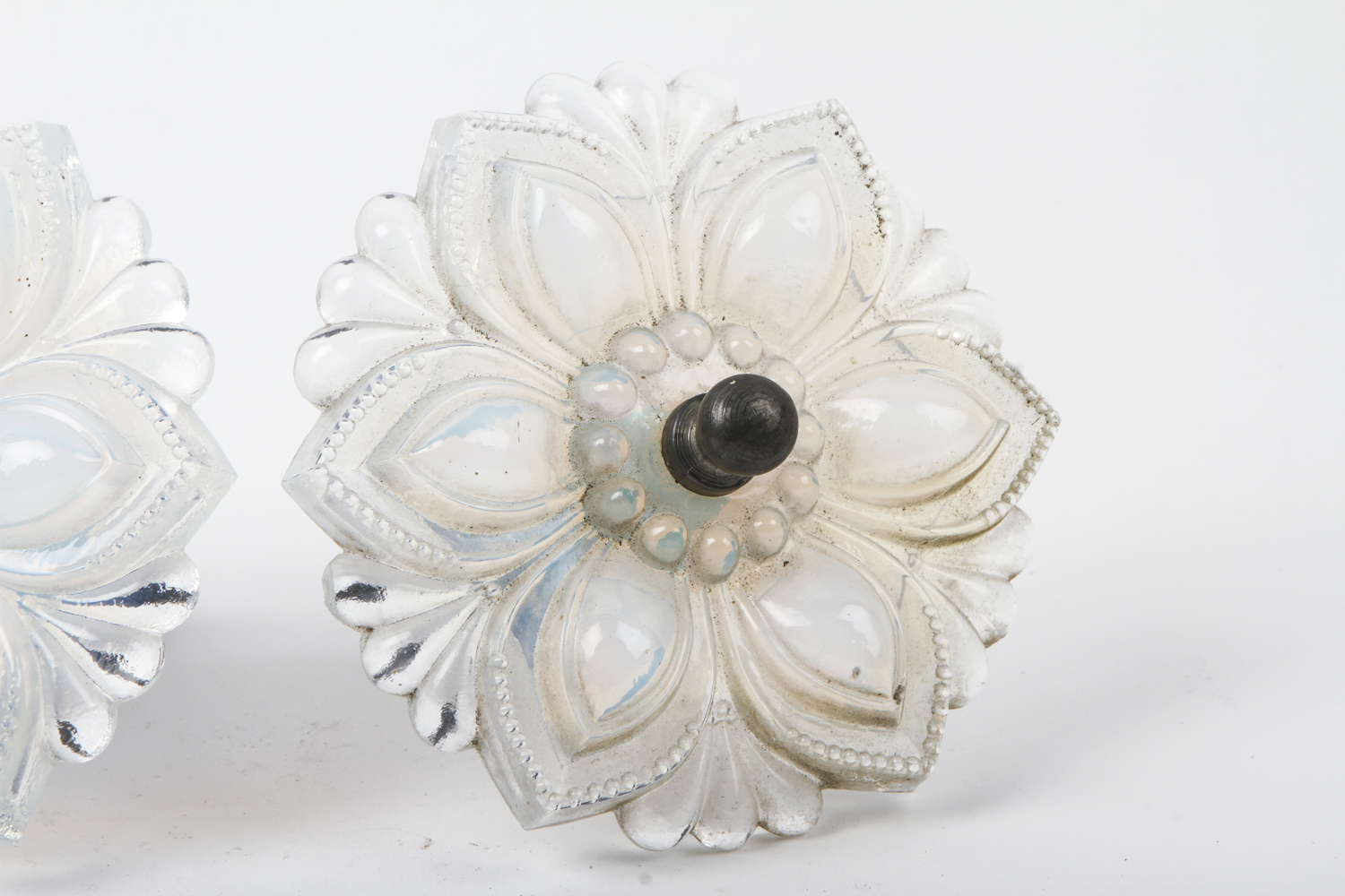 Antique Boston & Sandwich Opalescent Pressed Glass Curtain Tiebacks EBTH